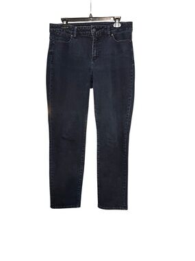 Talbots Womens Heritage Ankle Jean Size 12P Dark Wash Preppy Casual  Basic
